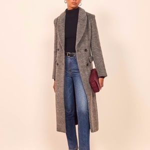 Reformation York herringbone coat wool xl